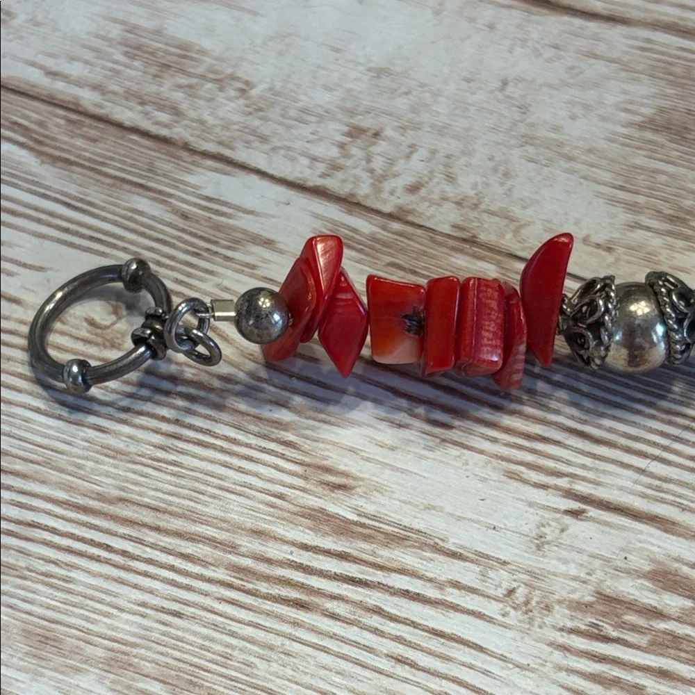 Elegant Red and Turquoise Beaded Jewelry Bracelet & Earrings Set